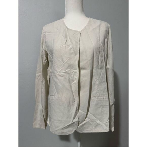 Eileen Fisher light weight linen blend open front blazer M - Picture 5 of 5
